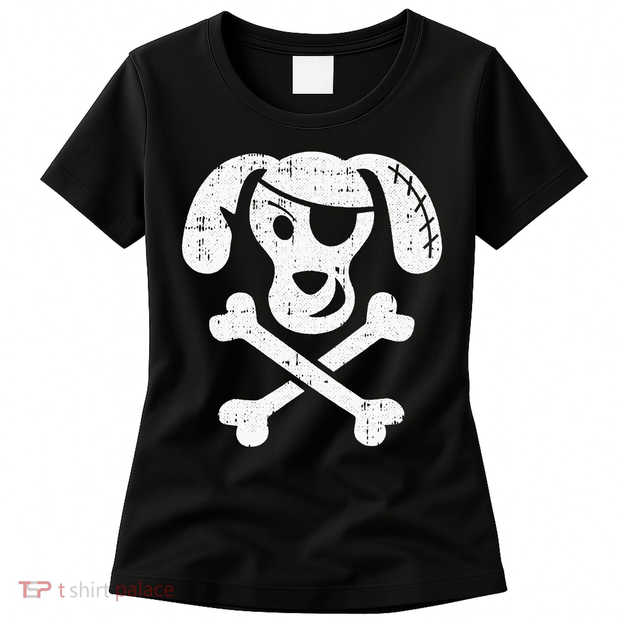 Dog Pirate Lazy Halloween Costume Puppy Skull Crossbones Women's T-Shirt