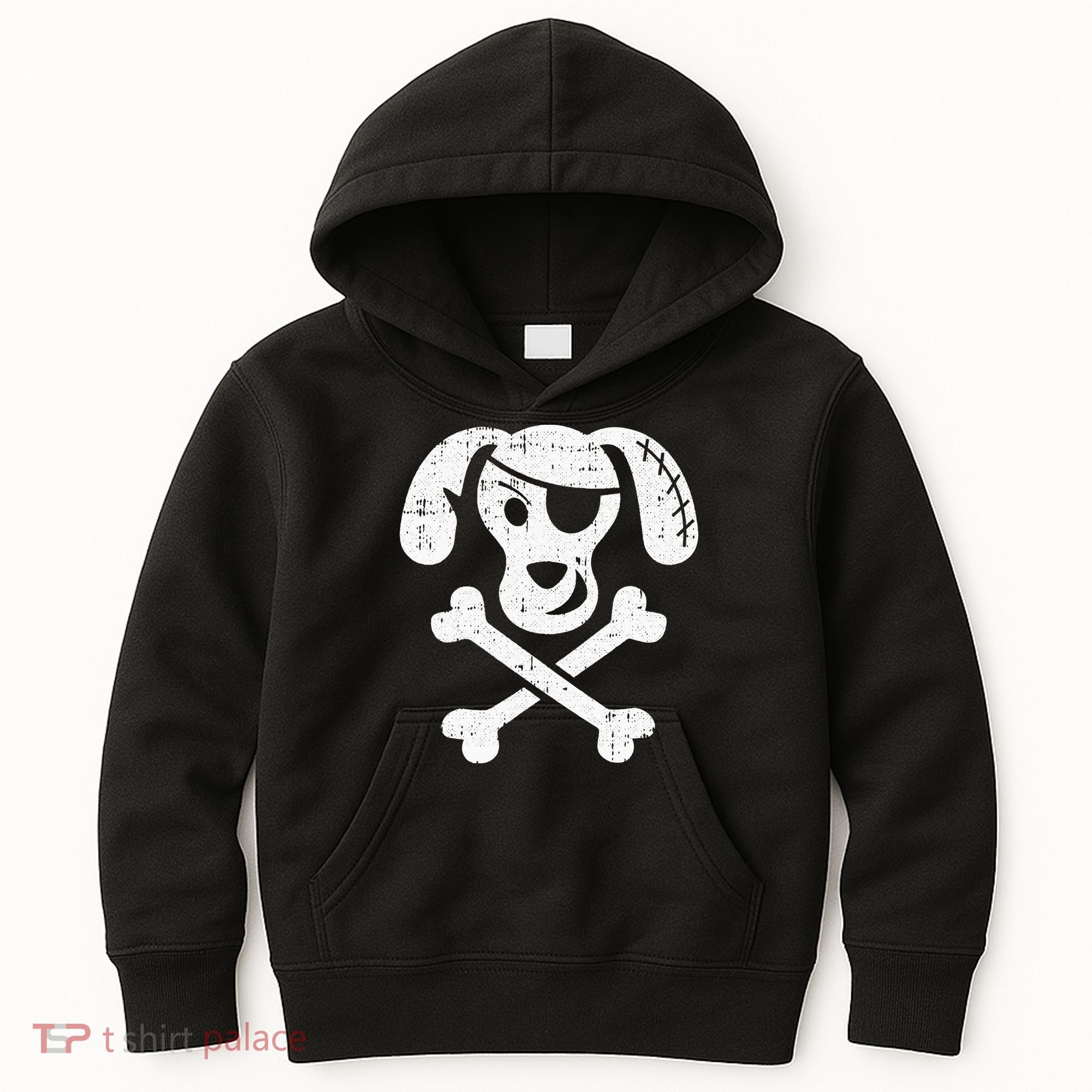 Dog Pirate Lazy Halloween Costume Puppy Skull Crossbones Kids Hoodie
