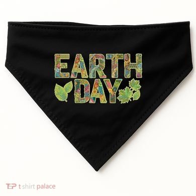 Decorative Pattern Letters Earth Day USA-Made Doggie Bandana