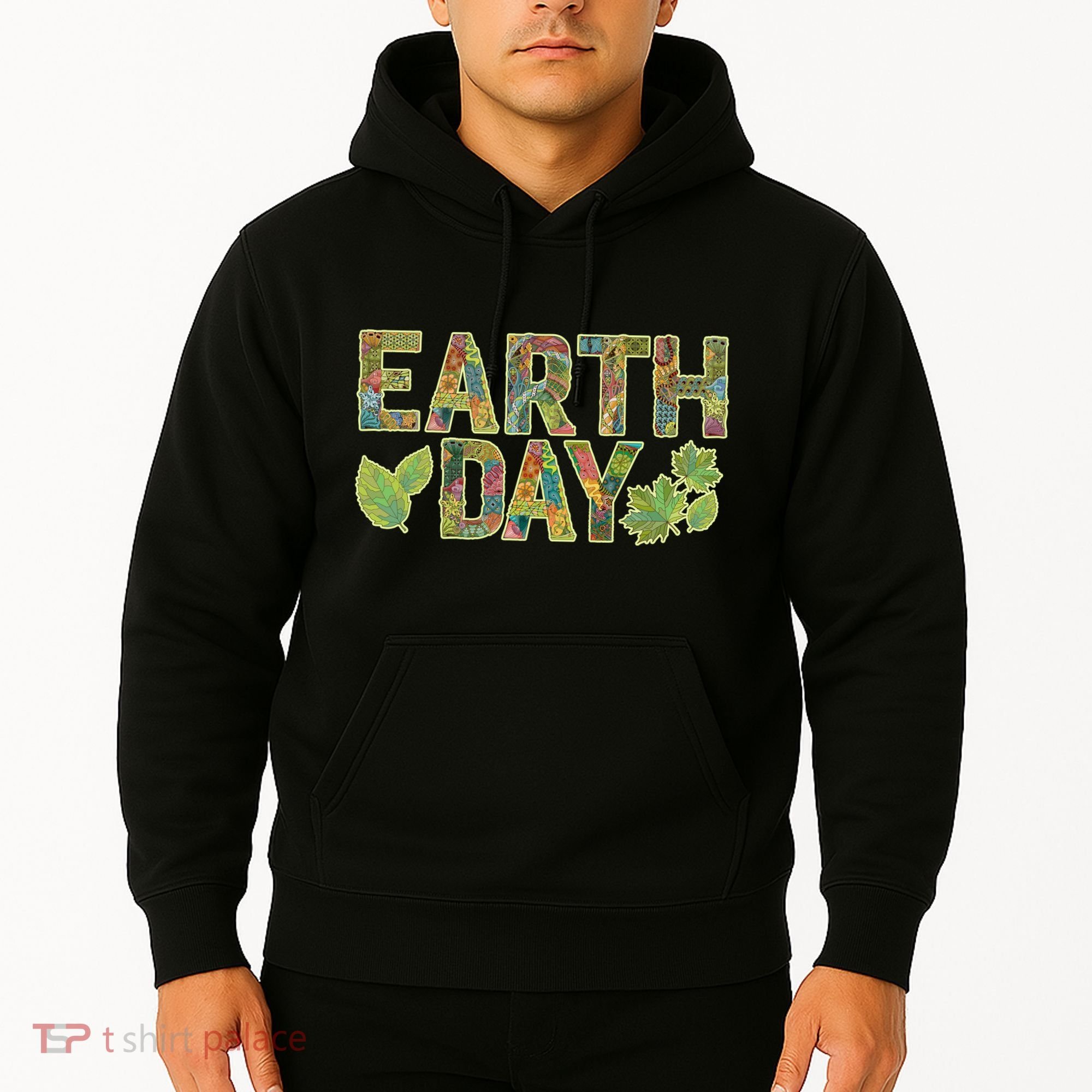 Decorative Pattern Letters Earth Day Hoodie