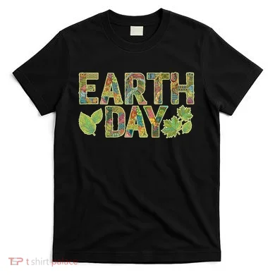 Decorative Pattern Letters Earth Day T-Shirt