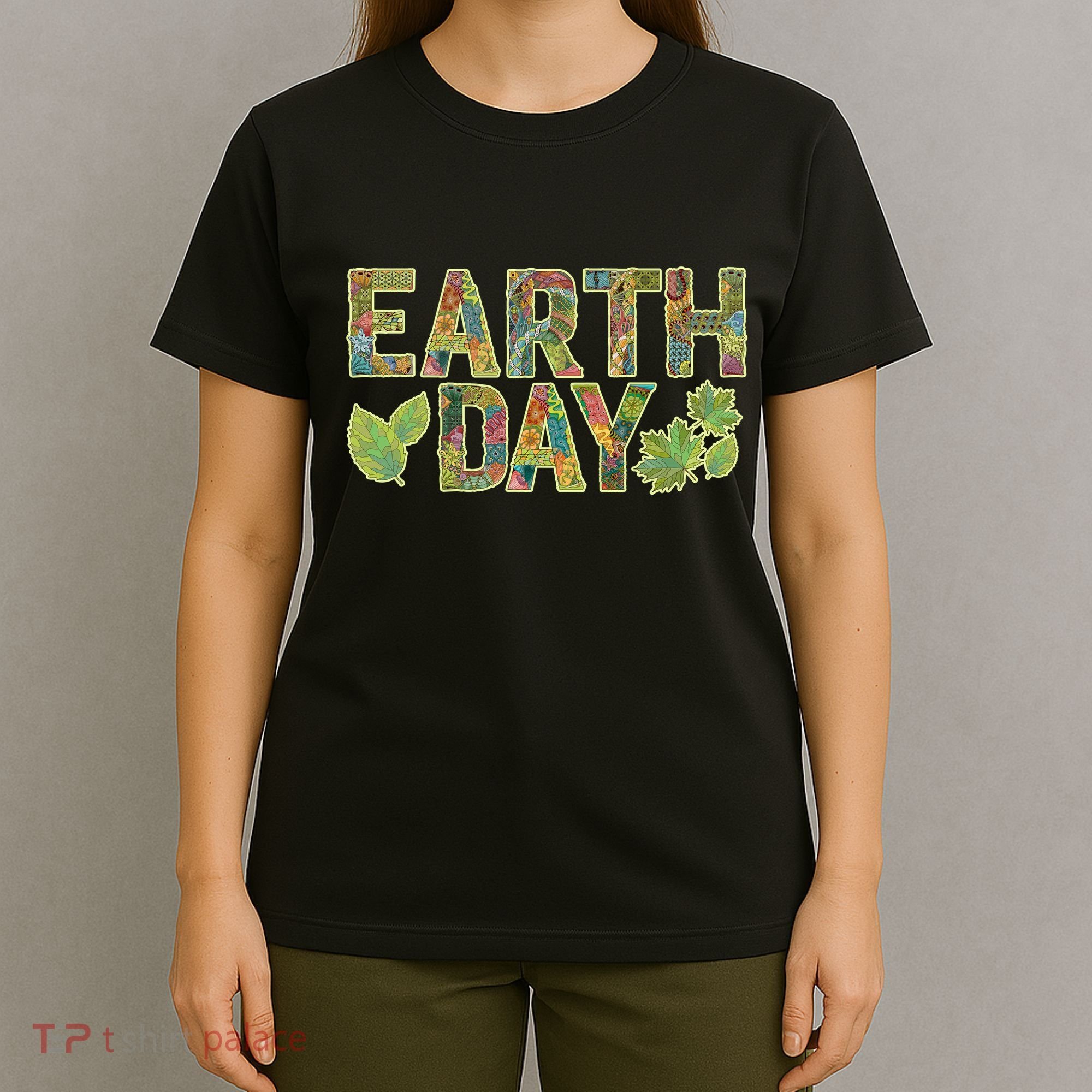 Decorative Pattern Letters Earth Day T-Shirt