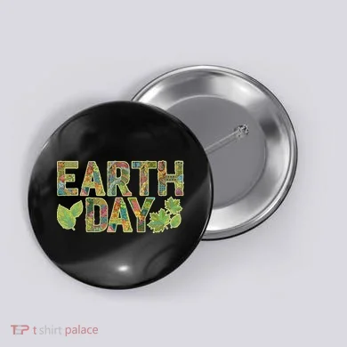 Decorative Pattern Letters Earth Day Button