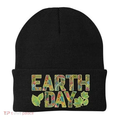 Decorative Pattern Letters Earth Day Beanie