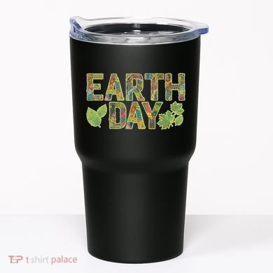 Decorative Pattern Letters Earth Day Tumbler