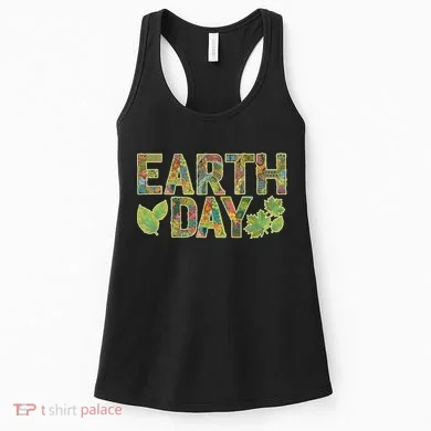 Decorative Pattern Letters Earth Day Women's Tank Top