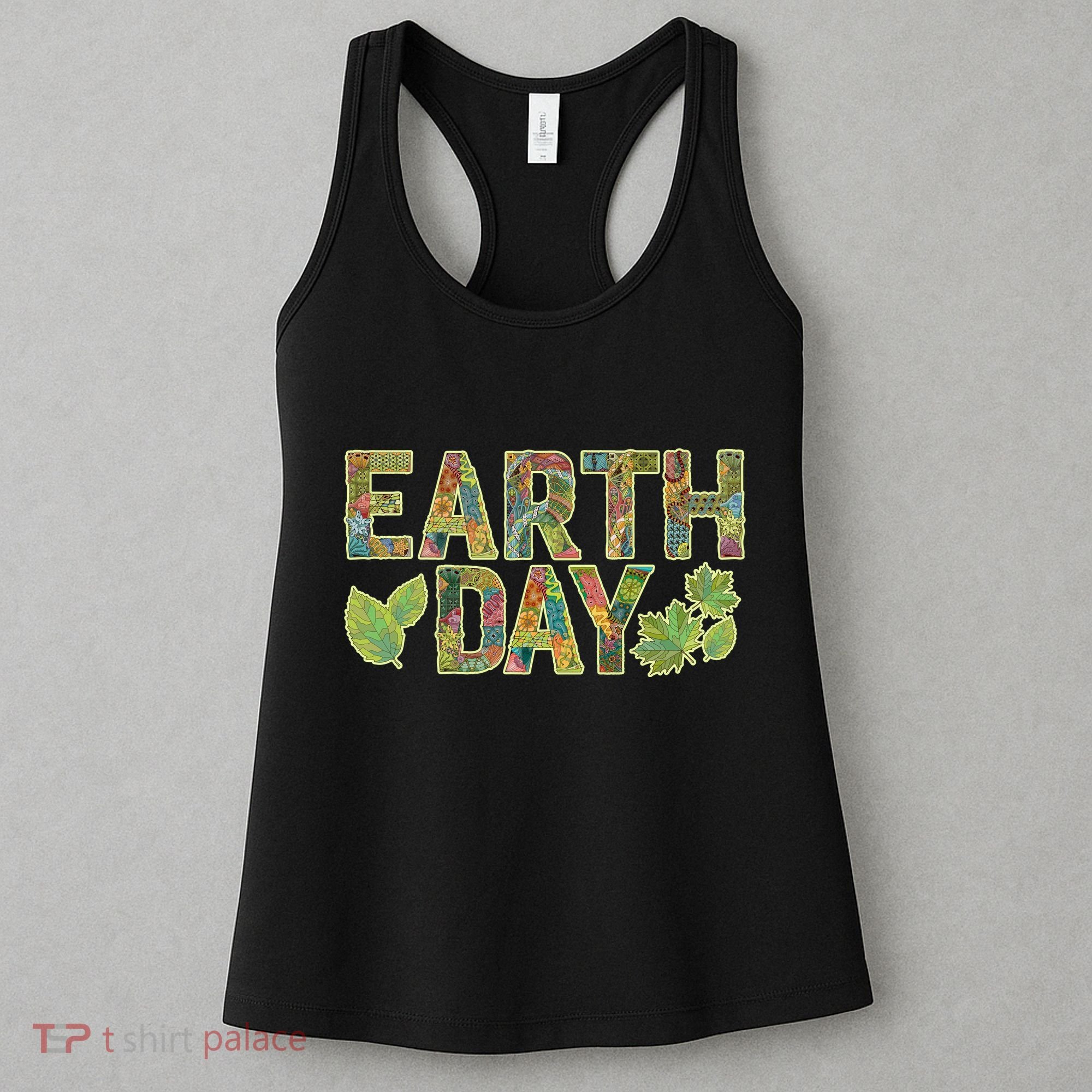 Decorative Pattern Letters Earth Day Women's Tank Top