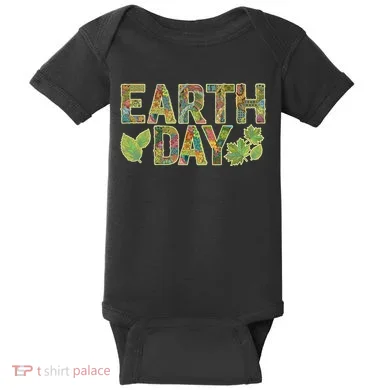 Decorative Pattern Letters Earth Day Baby Bodysuit