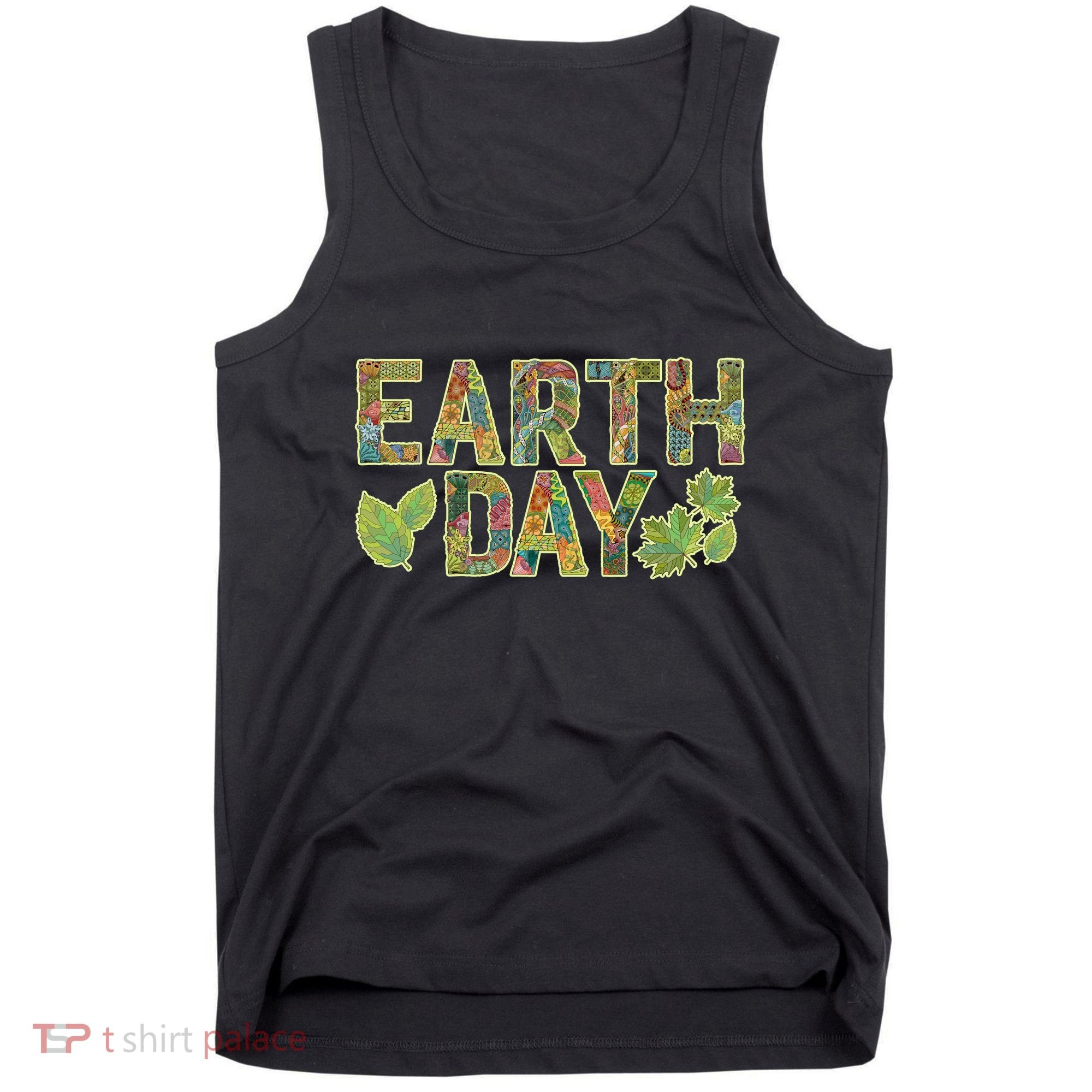 Decorative Pattern Letters Earth Day Tank Top