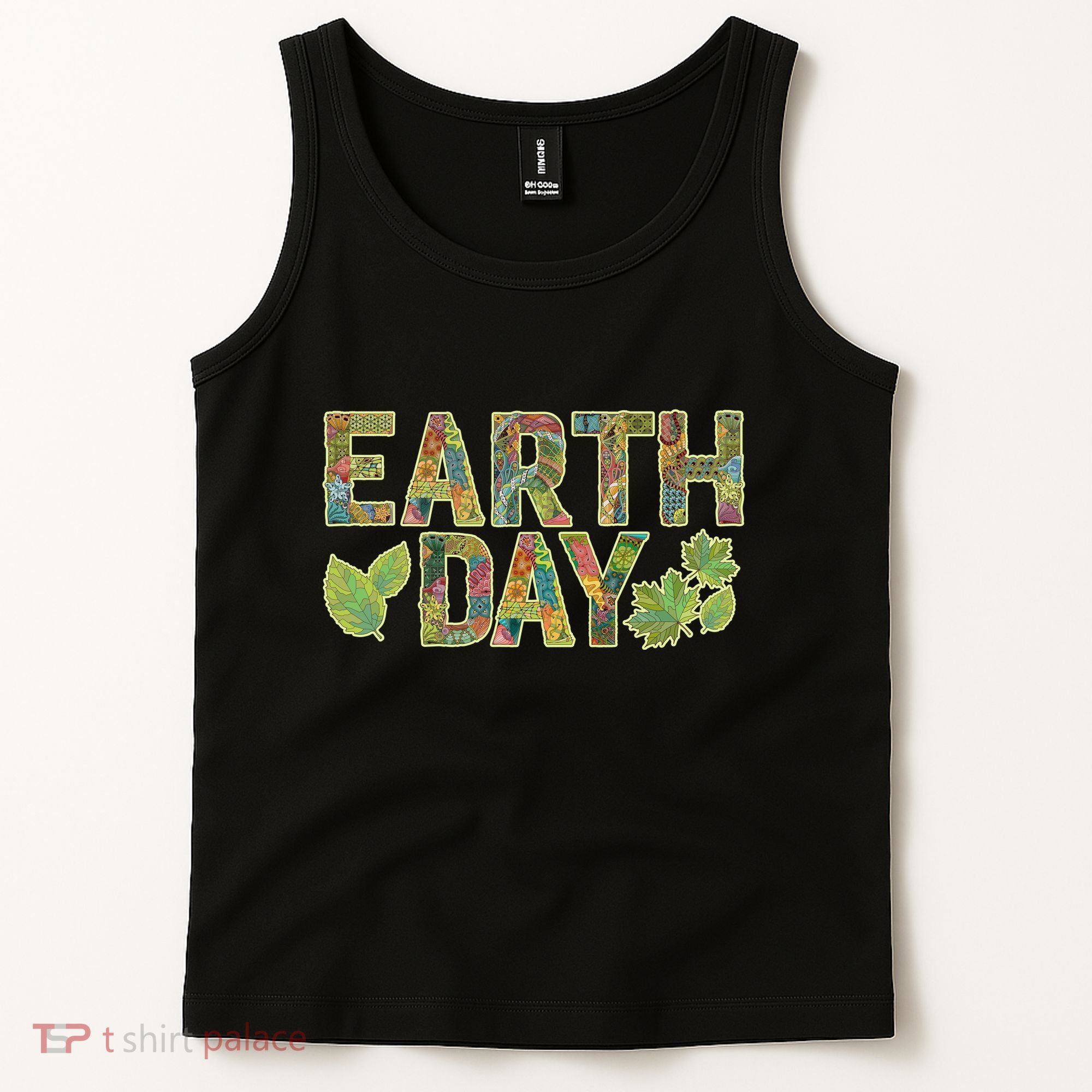 Decorative Pattern Letters Earth Day Tank Top