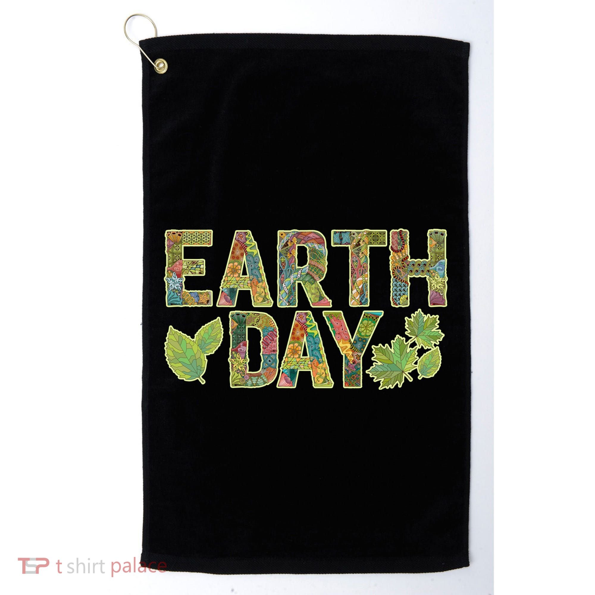 Decorative Pattern Letters Earth Day Golf Towel
