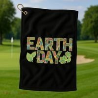 Decorative Pattern Letters Earth Day Golf Towel thumb 1