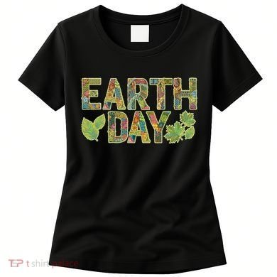 Decorative Pattern Letters Earth Day Women's T-Shirt