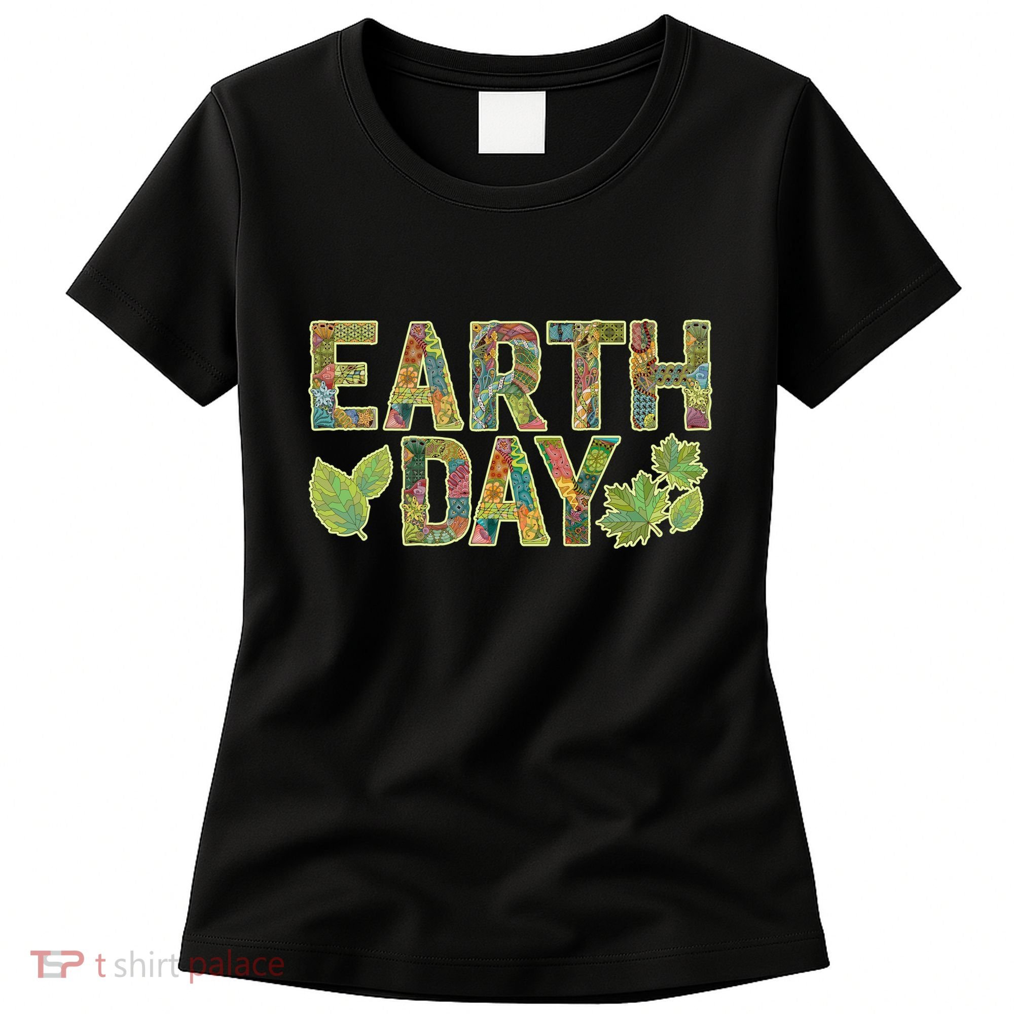 Decorative Pattern Letters Earth Day Women's T-Shirt