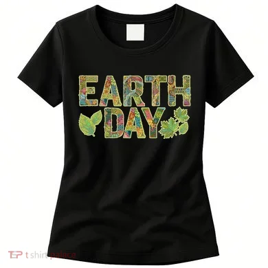 Decorative Pattern Letters Earth Day Women's T-Shirt