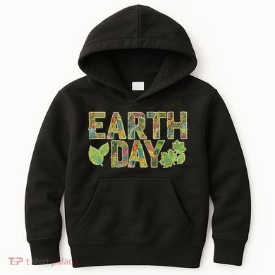 Decorative Pattern Letters Earth Day Kids Hoodie