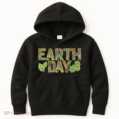 Decorative Pattern Letters Earth Day Kids Hoodie