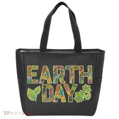 Decorative Pattern Letters Earth Day Tote Bag