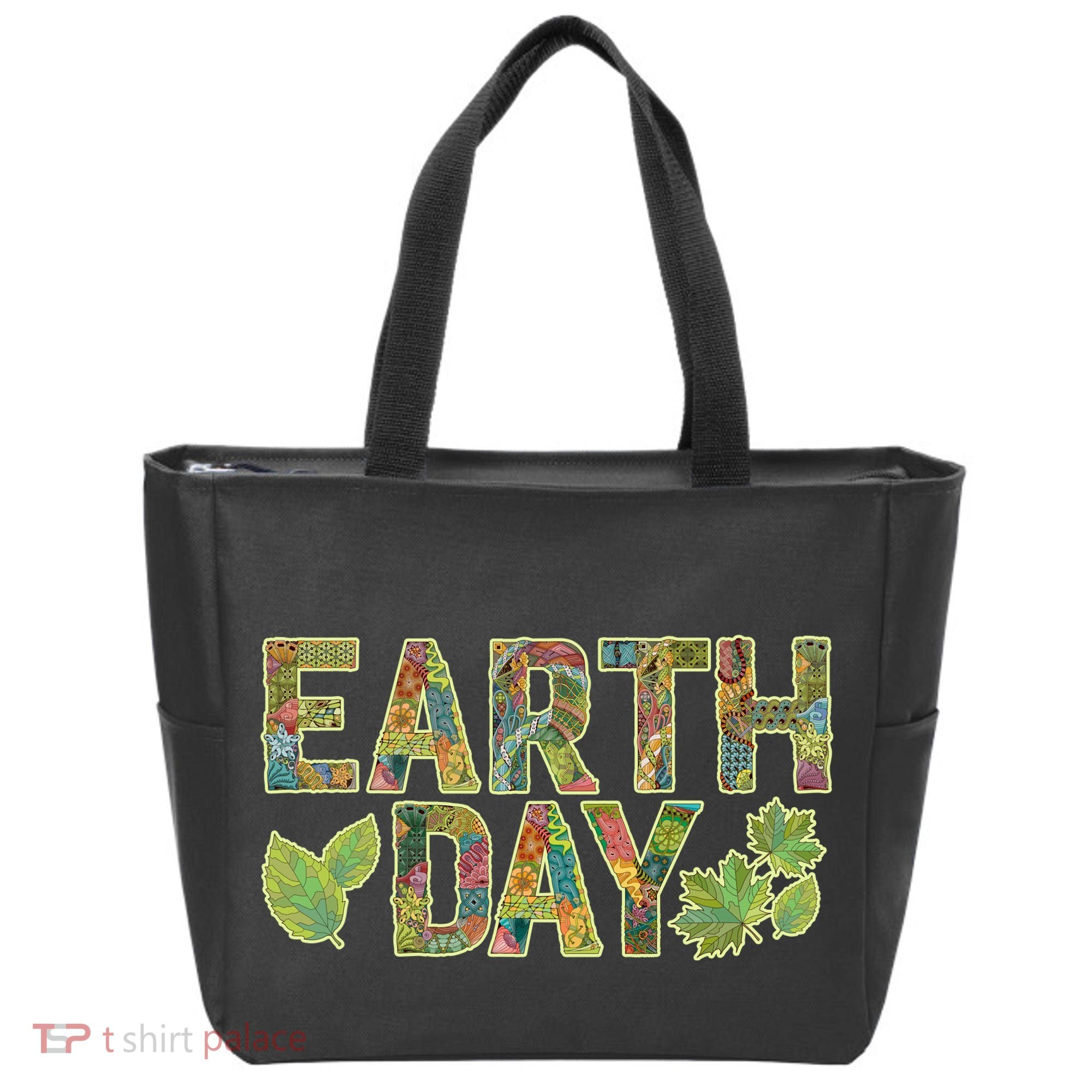 Decorative Pattern Letters Earth Day Tote Bag