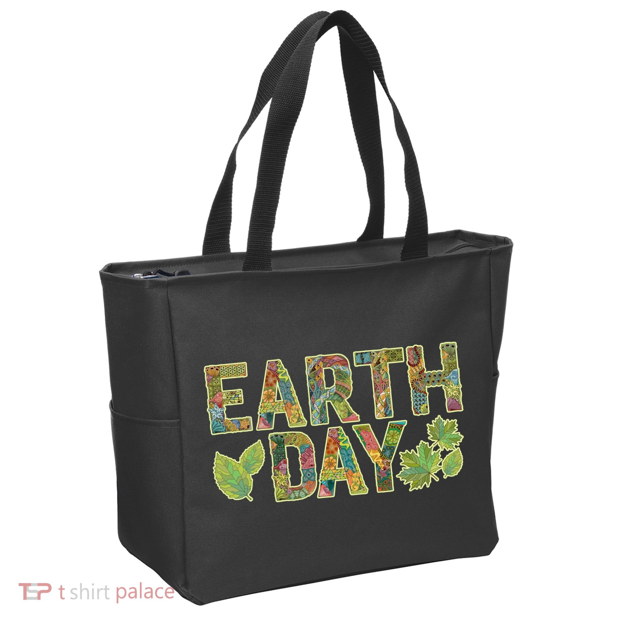 Decorative Pattern Letters Earth Day Tote Bag