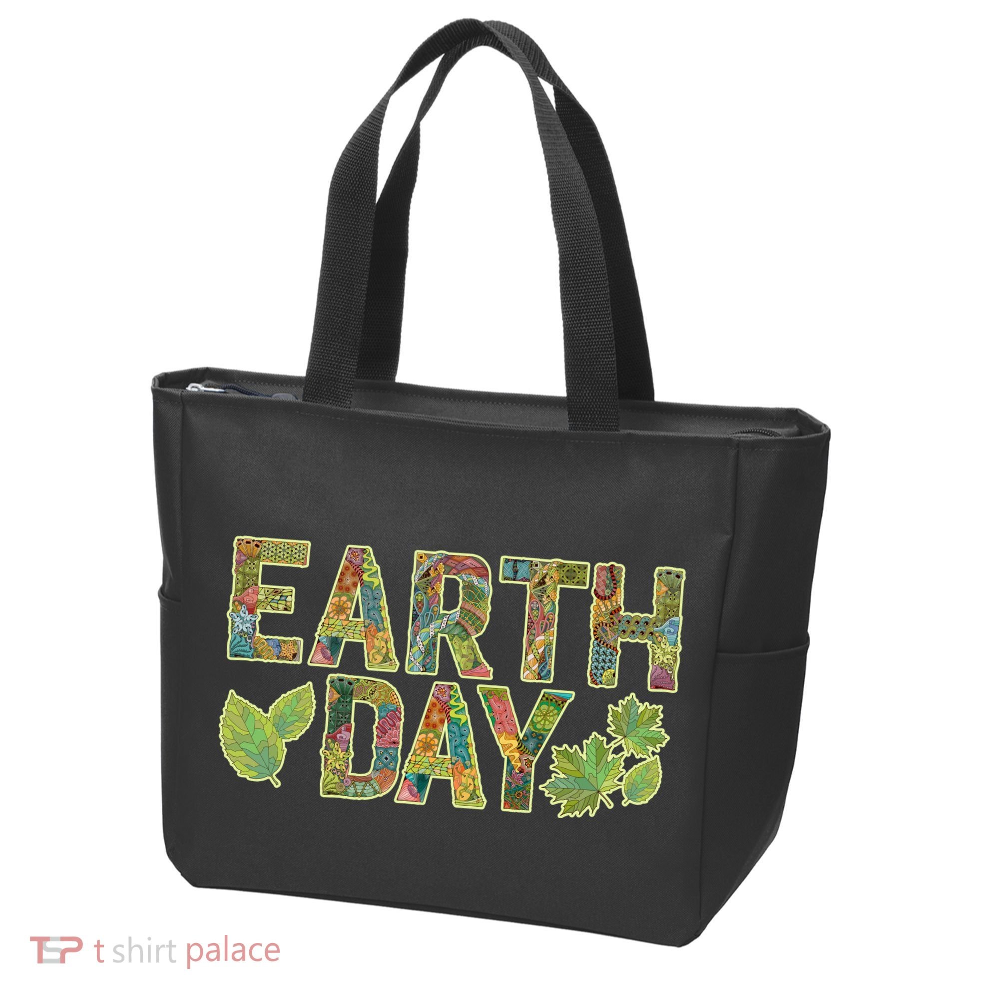 Decorative Pattern Letters Earth Day Tote Bag