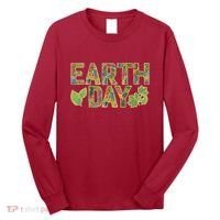 Decorative Pattern Letters Earth Day Long Sleeve Shirt thumb 0