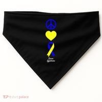 Down Syndrome Peace And Love Ribbon USA-Made Doggie Bandana thumb 0