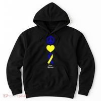Down Syndrome Peace And Love Ribbon Hoodie thumb 0