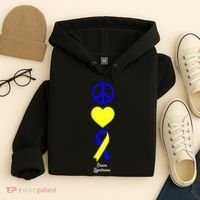 Down Syndrome Peace And Love Ribbon Hoodie thumb 4
