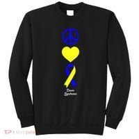 Down Syndrome Peace And Love Ribbon Sweatshirt thumb 0