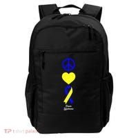 Down Syndrome Peace And Love Ribbon Backpack thumb 0