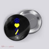 Down Syndrome Peace And Love Ribbon Button thumb 0