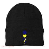 Down Syndrome Peace And Love Ribbon Beanie thumb 0