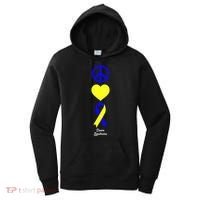 Down Syndrome Peace And Love Ribbon Women's Hoodie thumb 0