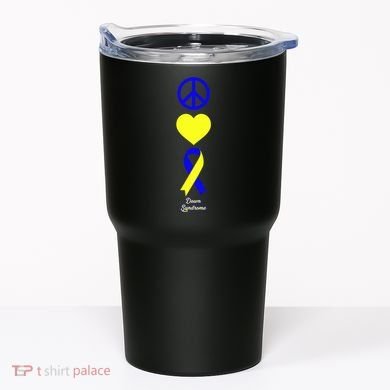 Down Syndrome Peace And Love Ribbon Tumbler
