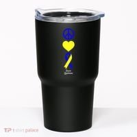 Down Syndrome Peace And Love Ribbon Tumbler thumb 0