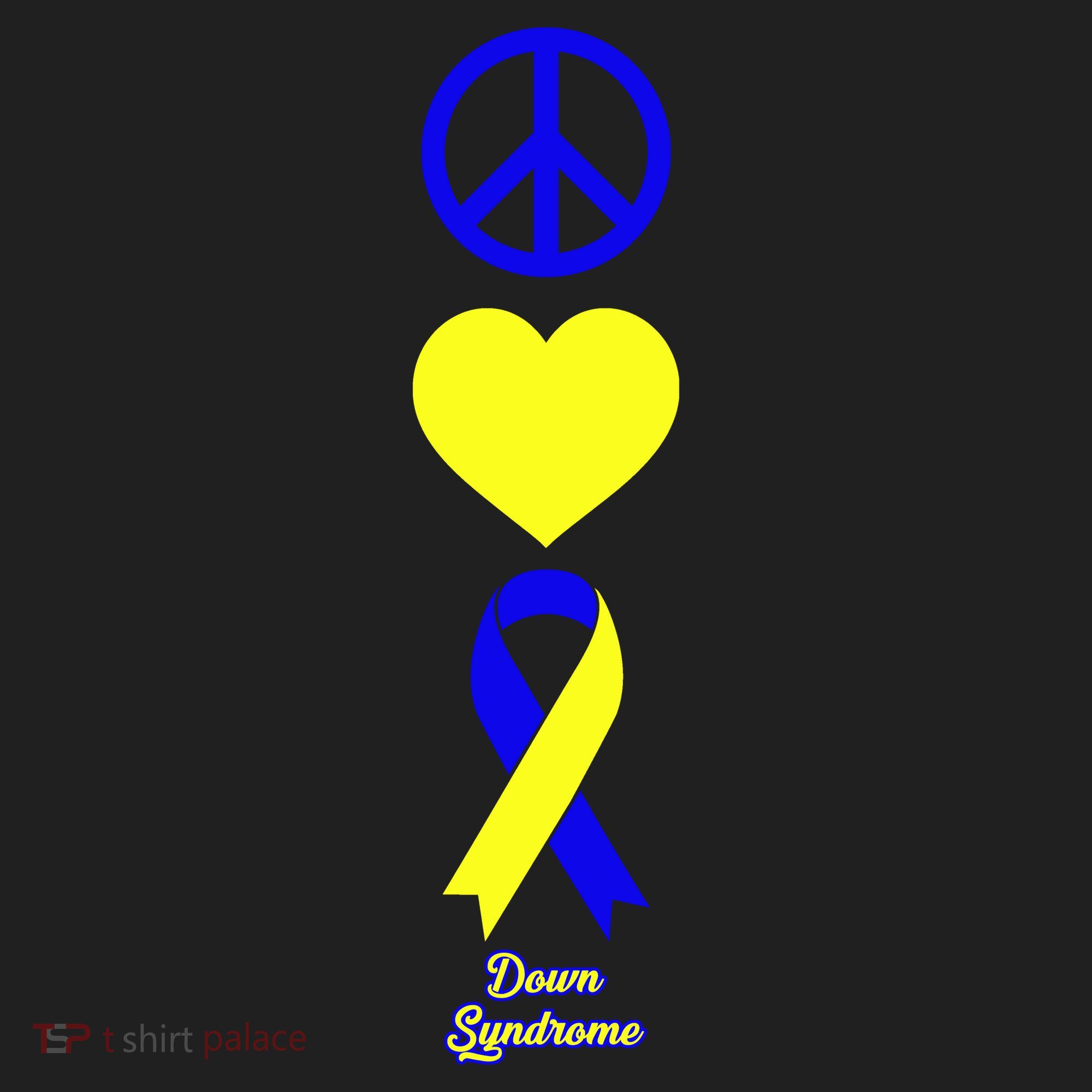 Down Syndrome Peace And Love Ribbon Tumbler