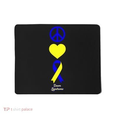 Down Syndrome Peace And Love Ribbon Mousepad