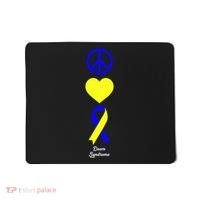 Down Syndrome Peace And Love Ribbon Mousepad thumb 0
