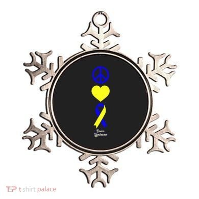 Down Syndrome Peace And Love Ribbon Ornament