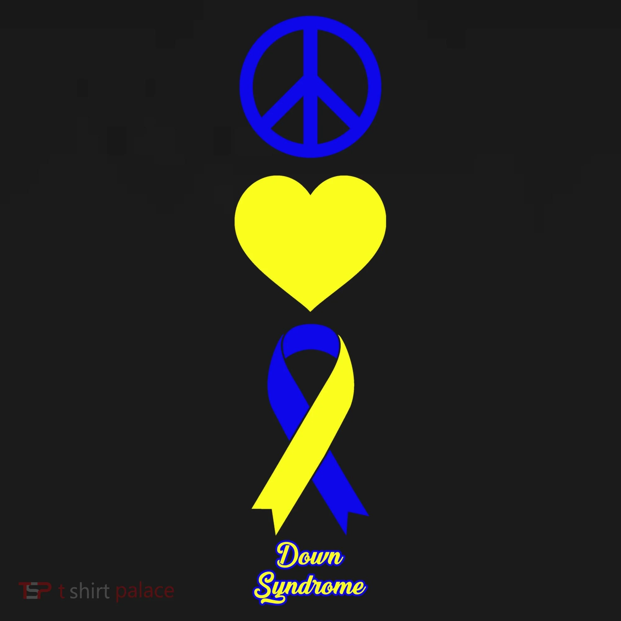 Down Syndrome Peace And Love Ribbon Ornament