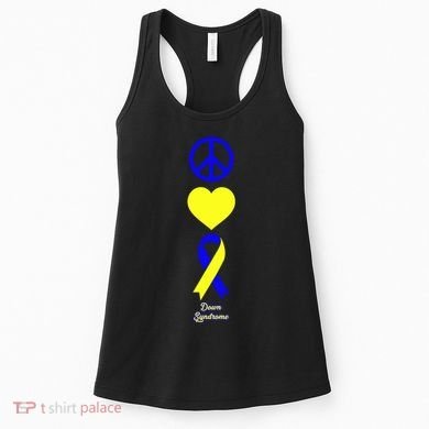 Down Syndrome Peace And Love Ribbon Women's Tank Top