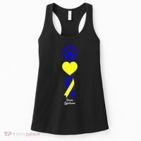 Down Syndrome Peace And Love Ribbon Women's Tank Top thumb 0