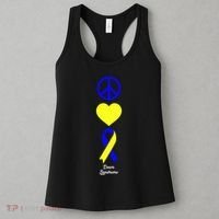 Down Syndrome Peace And Love Ribbon Women's Tank Top thumb 3