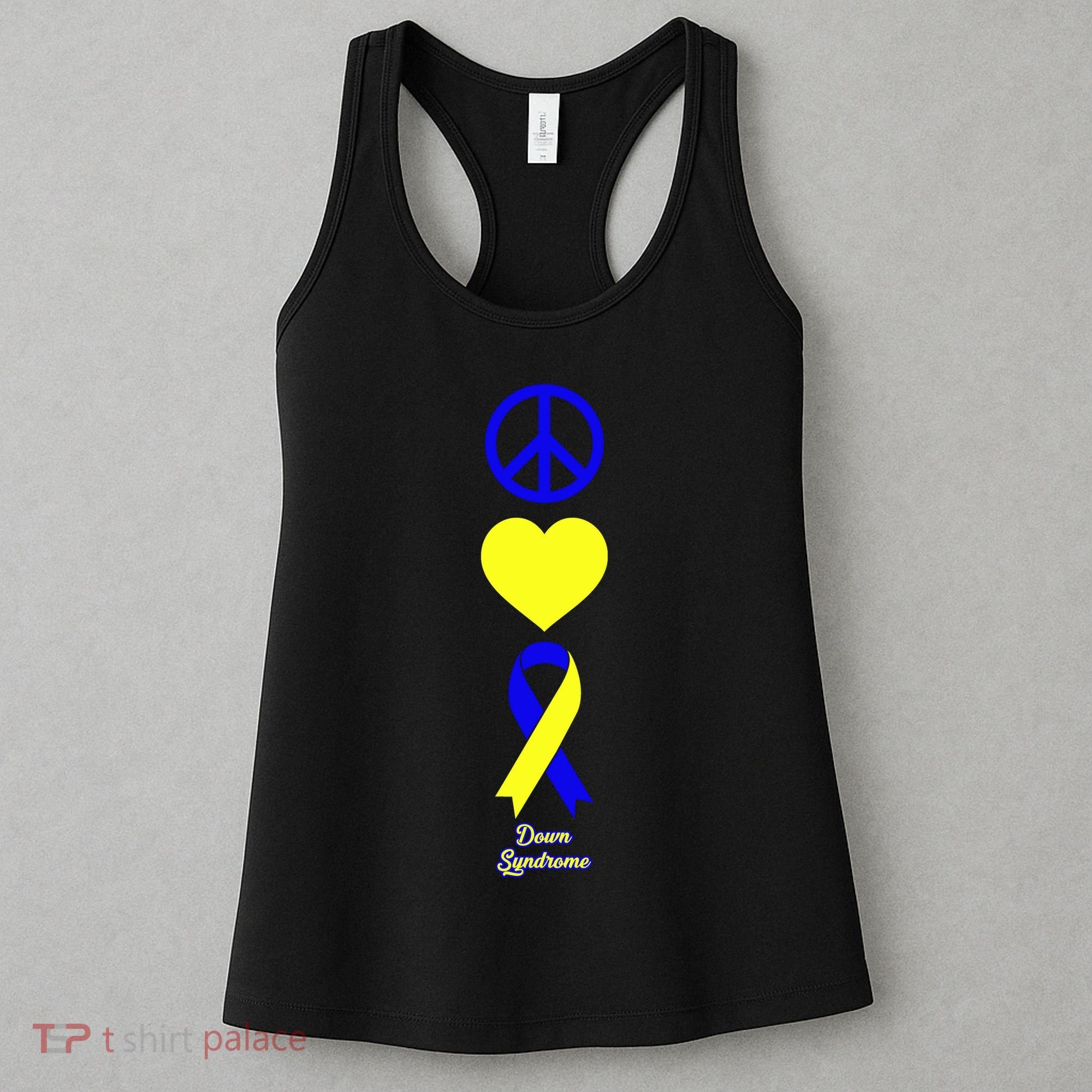 Down Syndrome Peace And Love Ribbon Women's Tank Top