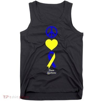 Down Syndrome Peace And Love Ribbon Tank Top
