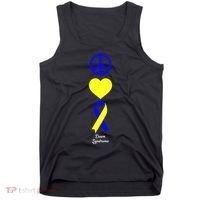 Down Syndrome Peace And Love Ribbon Tank Top thumb 0