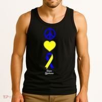 Down Syndrome Peace And Love Ribbon Tank Top thumb 3