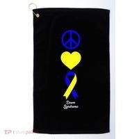Down Syndrome Peace And Love Ribbon Golf Towel thumb 0
