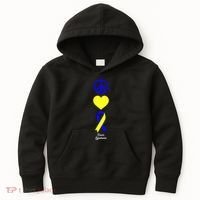 Down Syndrome Peace And Love Ribbon Kids Hoodie thumb 0